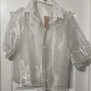 Missguided White Organza top
